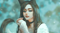 女孩 兽耳 狐狸 尾巴 厚